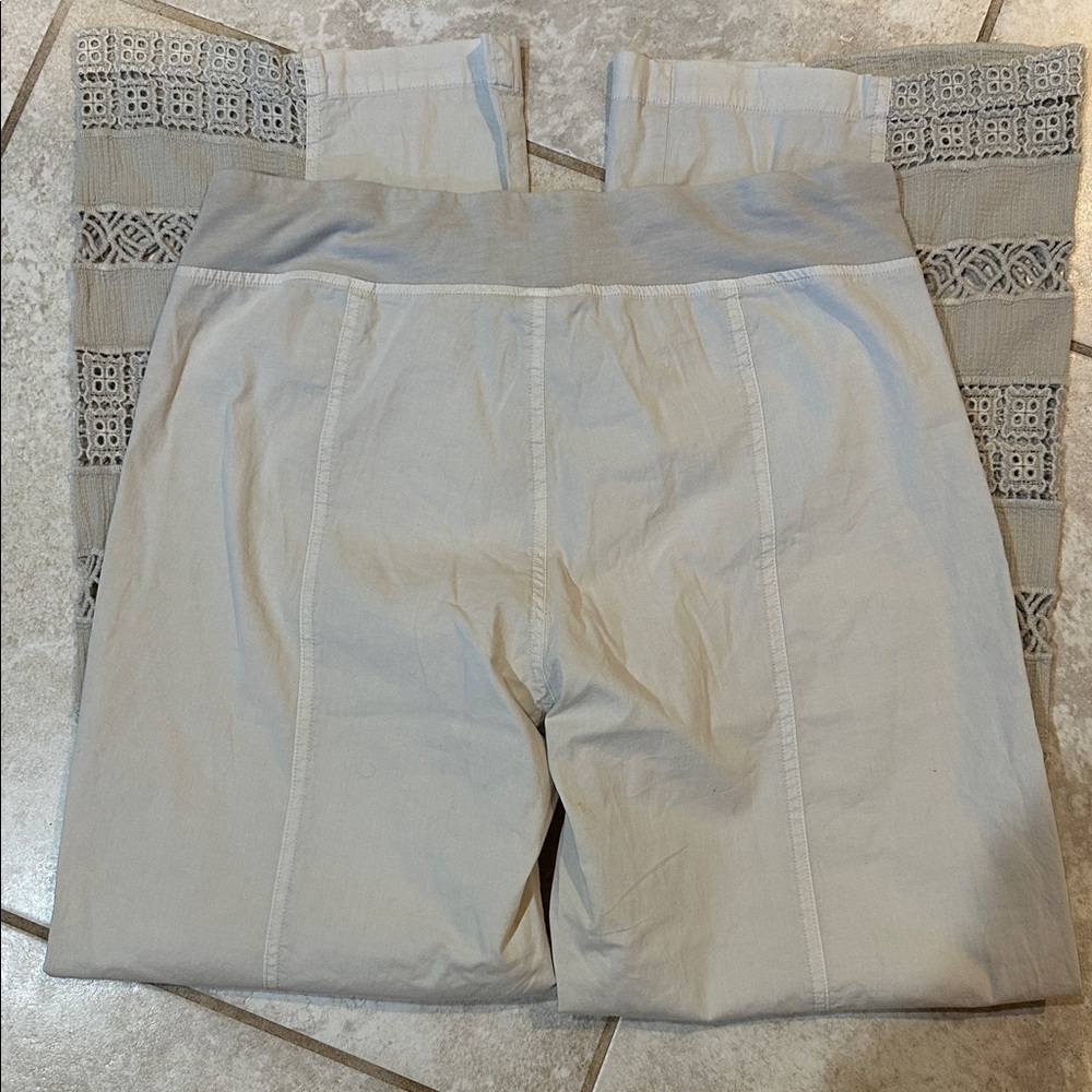 XCVI Mindset Mei Tan Wide Leg Lace Insert Pants M Pull On - Picture 8 of 8